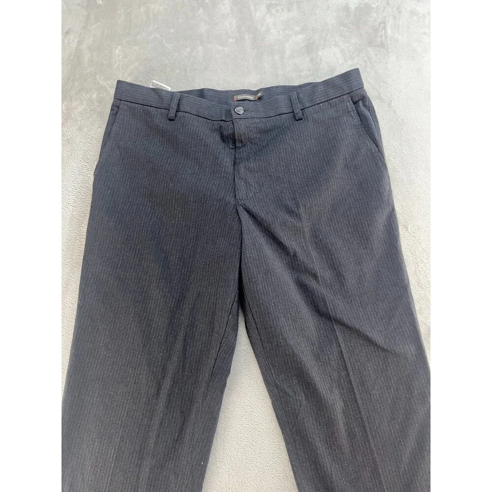 Dockers D3 Classic Fit Pants Men's 38x34 Gray Pleated D2 Preppy